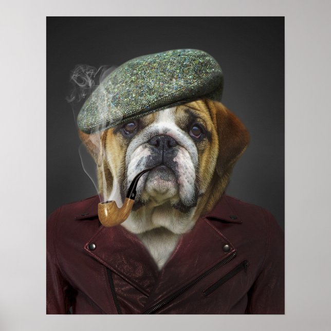 Poster Inglês Bulldog French Hat Pipe (Frente)