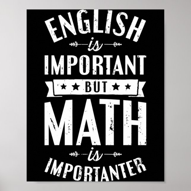 Poster Inglês É Importante Mas Matemática É Mais Importan (Frente)