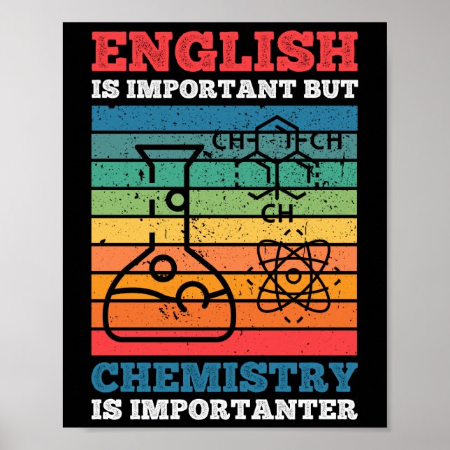 Poster Inglês É Importante Mas Química É Importante (Frente)
