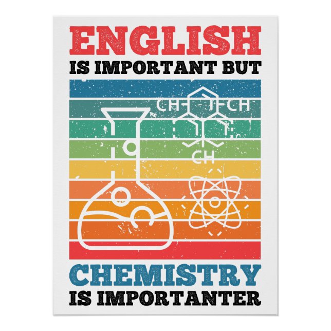 Póster Inglês É Importante Mas Química É Importante (Frente)