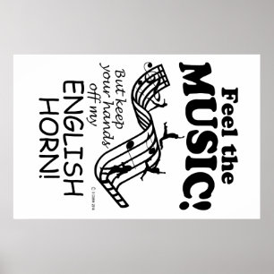 Póster Inglês Horn Sente A Música