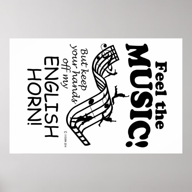 Póster Inglês Horn Sente A Música (Frente)
