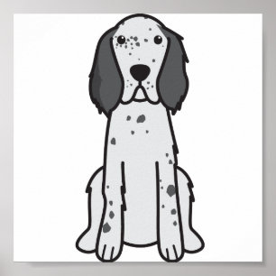Poster Inglês Setter Dog Cartoon