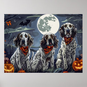 Poster Inglês Setter Halloween Spooky