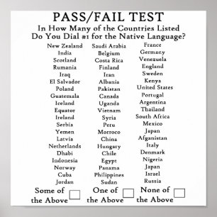 Póster Inglês somente nos EUA