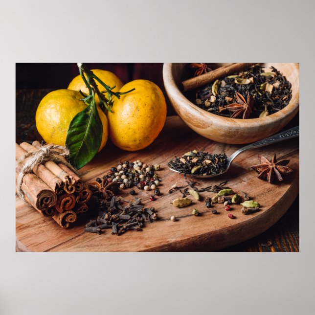 Poster Ingredientes para masala chai (Frente)