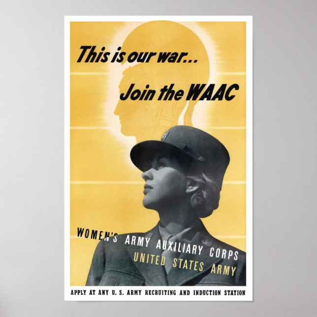 Póster Ingressar no WAAC — WWII (Frente)