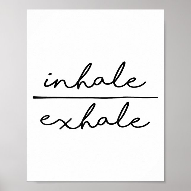 Poster Inhale &amp; Exhale Yoga Lover Women's Yoga Motiva (Frente)