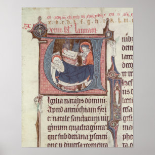 Póster Iniciais "U" e 'I de Historiated