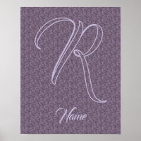 Inicial de Nome Monograma Personalizado Floral Rox