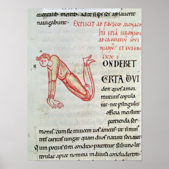 Poster Inicial historiada 'N' (Frente)