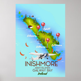 Poster Inishmore Ilhas Aran Baía de Galway Irlanda