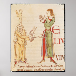 Póster Initial 'H' in the form of two conjurors