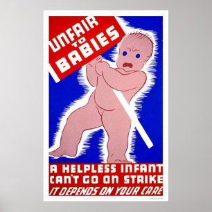 Póster Injusto aos bebês WPA 1938