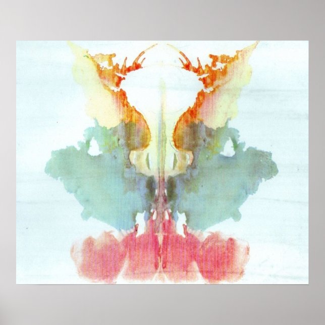 Poster INK BLOT Psychology Inkblot test Ninth blot Rorsch (Frente)