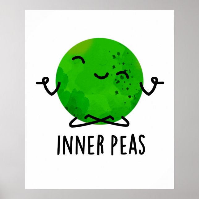 Poster Inner Peas Engraçado Meditando Pea Pun (Frente)