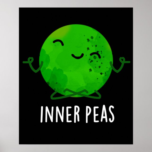 Poster Inner Peas Funny Meditando Pea Pun Dark BG (Frente)