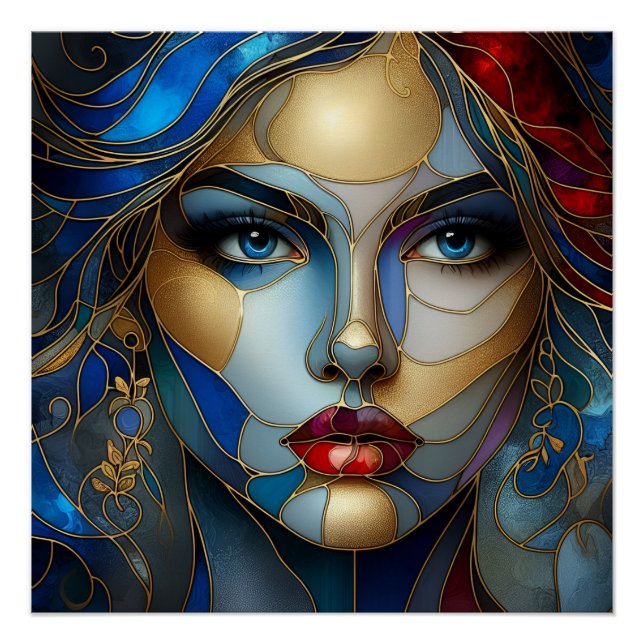 Póster Innocência Radiante - Estilo de Vidro Estacionado (Frente)