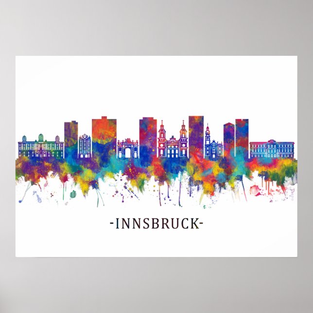 Poster Innsbruck Austria Skyline (Frente)