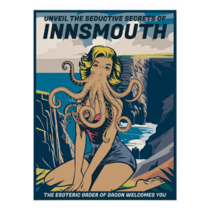Póster Innsmouth Pin-up Cthulhu Poster de viagens Lovecra