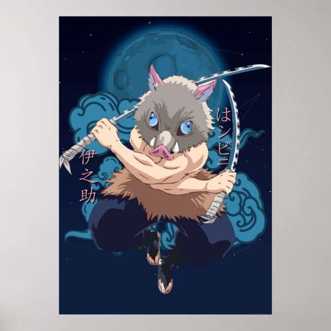 Poster Inosuke Hashibira  Kimetsu No Yaiba (Frente)