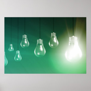 Póster Inovação criativa e conceito de incandescência