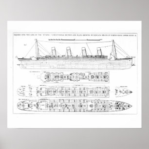 Póster Inquérito sobre a Perda do Titanic: Seção Cruzada