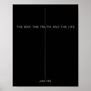 Poster Inscrição Cristã – João 14_6 Jesus O Caminho Na Fé