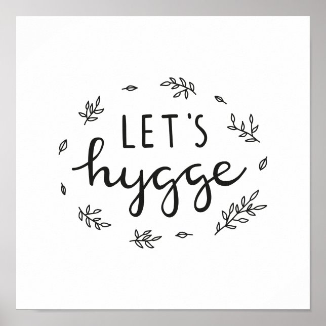 Poster inscrição moderna do hygge do vamos (Frente)