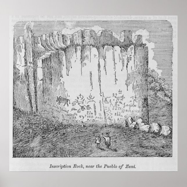 Póster Inscription Rock, perto do Pueblo de Zuni (Frente)