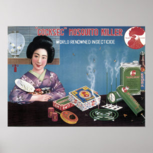 Póster Insecticida japonês Adver do assassino do mosquit