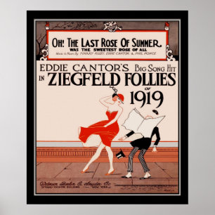 Poster Insensatez de Ziegfield do vintage de 1919