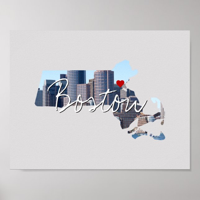 Poster Inserção da Foto do Estado de Massachusetts e nome (Frente)