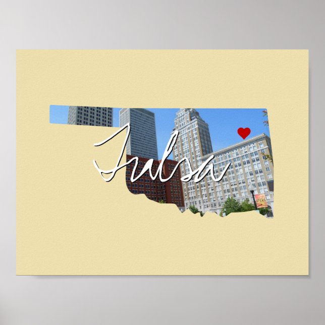 Poster Inserção da Foto do Estado de Oklahoma e nome da c (Frente)