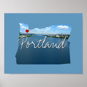 Poster Inserção da Foto do Estado de Oregon e nome da cid