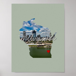 Poster Inserção da Foto do Estado de Wisconsin e nome da 