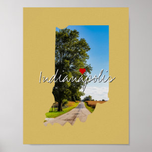 Poster Inserção de Foto do Estado de Indiana e nome da 