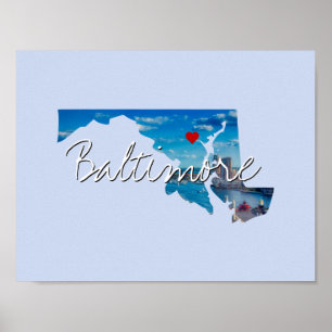 Poster Inserção de Foto do Estado de Maryland e nome da