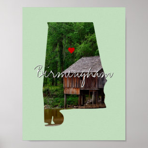 Poster Inserção de Foto do Estado do Alabama e nome da 