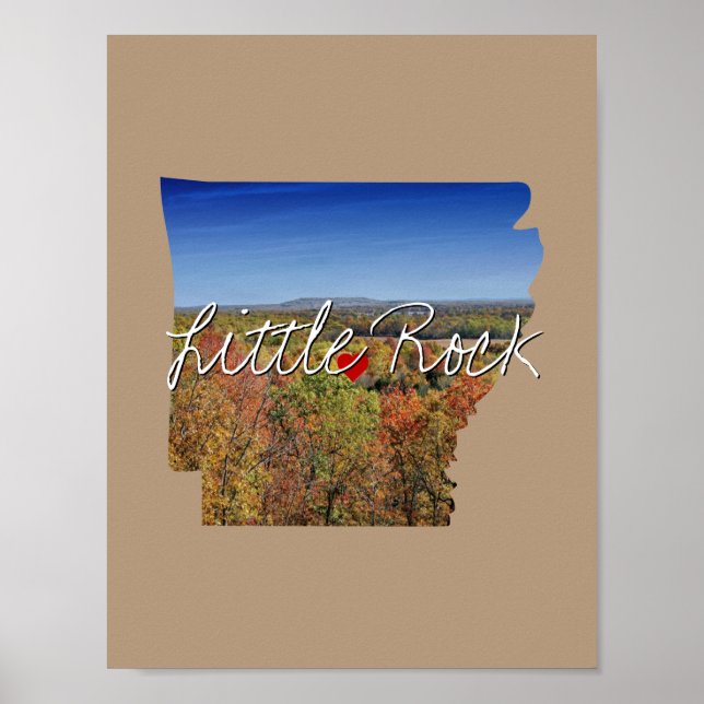 Poster Inserção de Foto do Estado do Arkansas e nome da c (Frente)