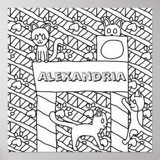 Poster Inserir a Página de Coloração de Cat Name