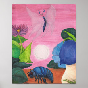 Poster Insetar Trabalho de arte de pintura de transformaç