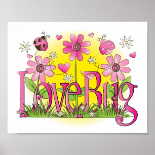 Poster Inseto de amor Lady Bug Girls Room Wall Art
