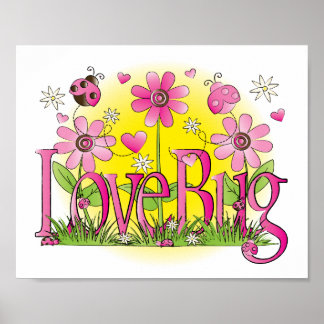 Poster Inseto de amor Lady Bug Girls Room Wall Art