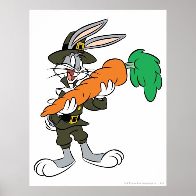 Póster INSETOS BUNNY™ Pergrim Ação de Graças Cenoura (Frente)