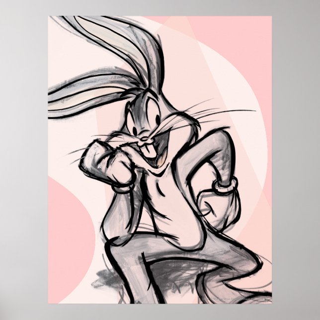 Poster INSETOS BUNNY™ Thinker Rosa claro (Frente)