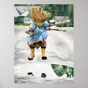 Poster Insetos Crianças Jumping Tocando Imagem de Arte Fa