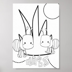 Poster Insetos de coloração branca