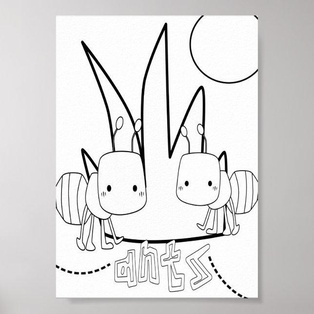 Poster Insetos de coloração branca (Frente)