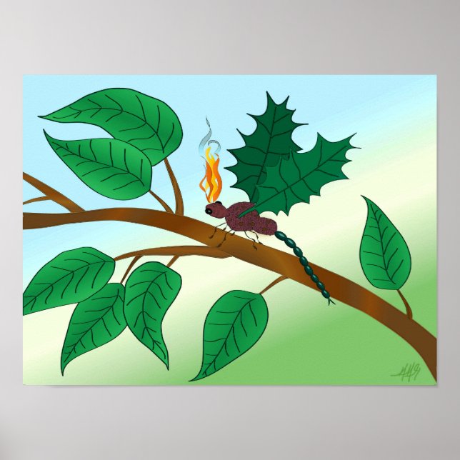 Póster Insetos de Vidro - Mosca de Snapdragon (Frente)